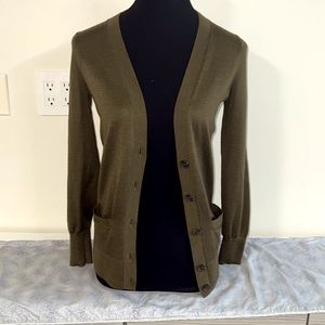 LOFT Olive Green Button Down Cardigan Size XS